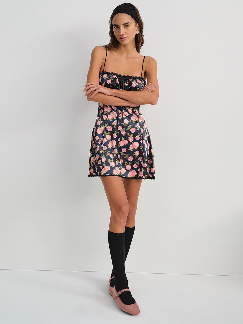 New! For Love & Lemons Kayla Slip Dress Mini Large FLAWED 57297